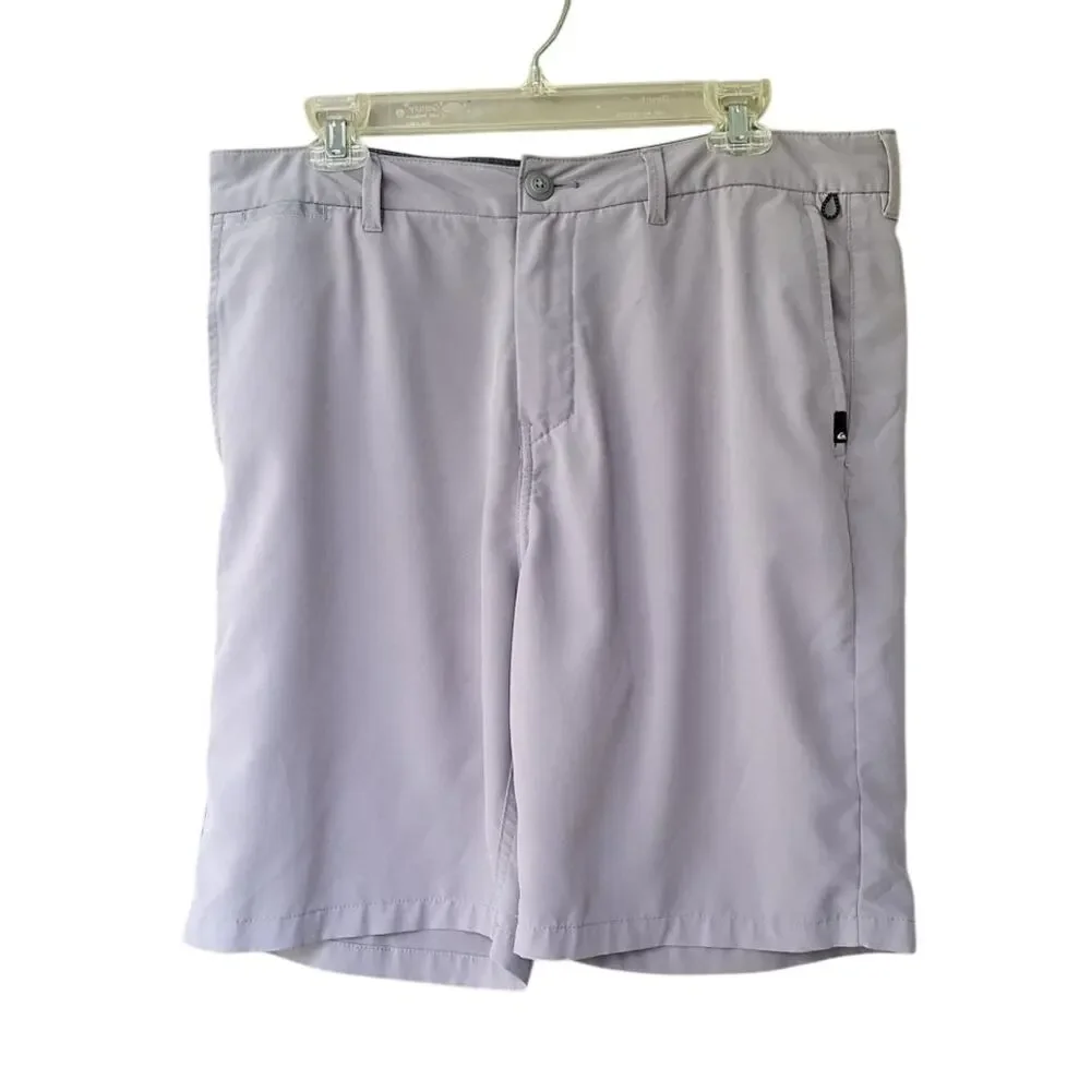 Quiksilver Men's Swim Amphibian Board Shorts Trunks 4 way Stretch Gray Size 34